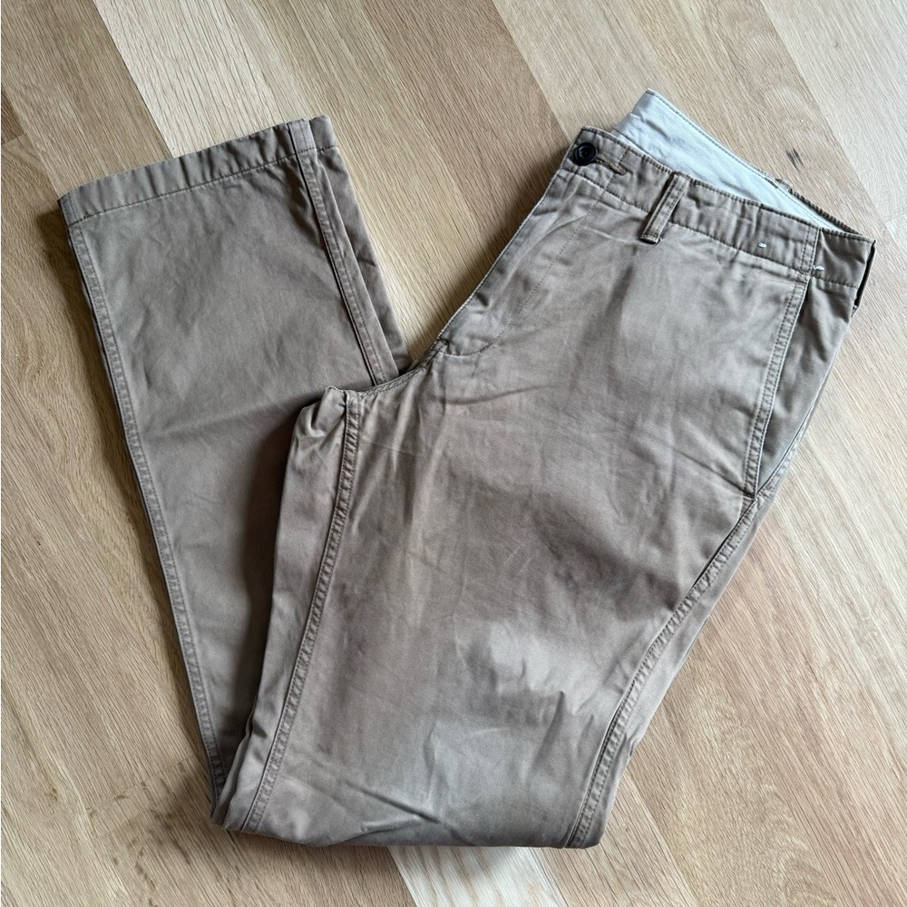 Men’s Uniqlo Khaki Button-Fly Pants -  Straight-Leg - 35/34